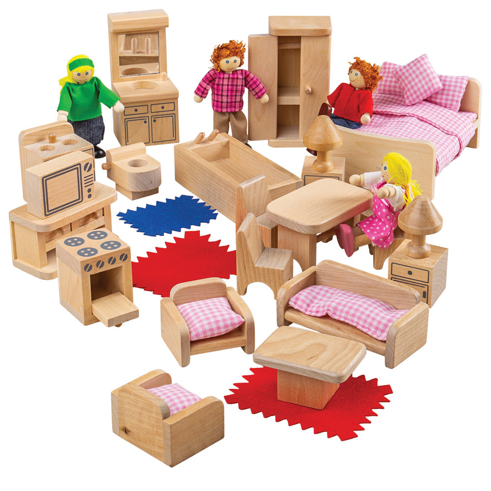 Doll Family And Furniture
