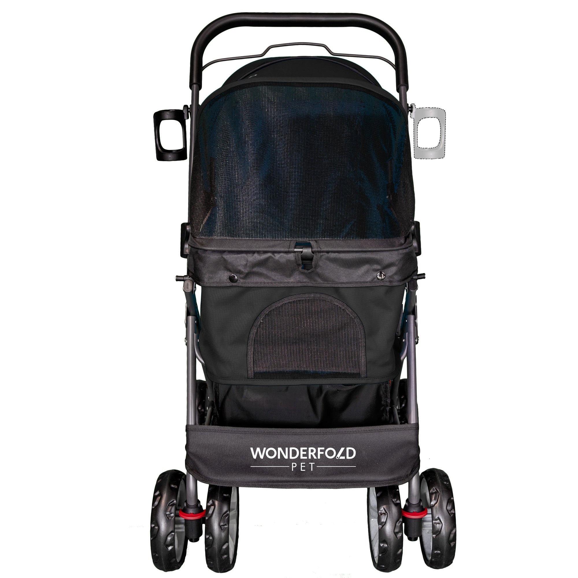 Folding Pet Stroller with Zipperless Entry & Reversible Handle Bar