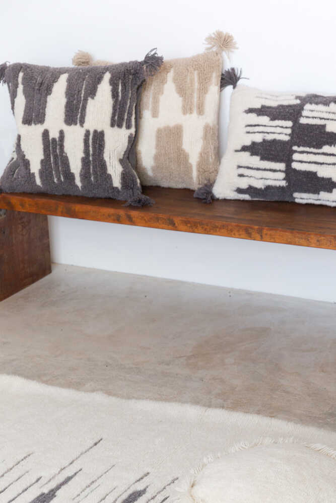 Throw Pillow Zagros Charcoal Natural