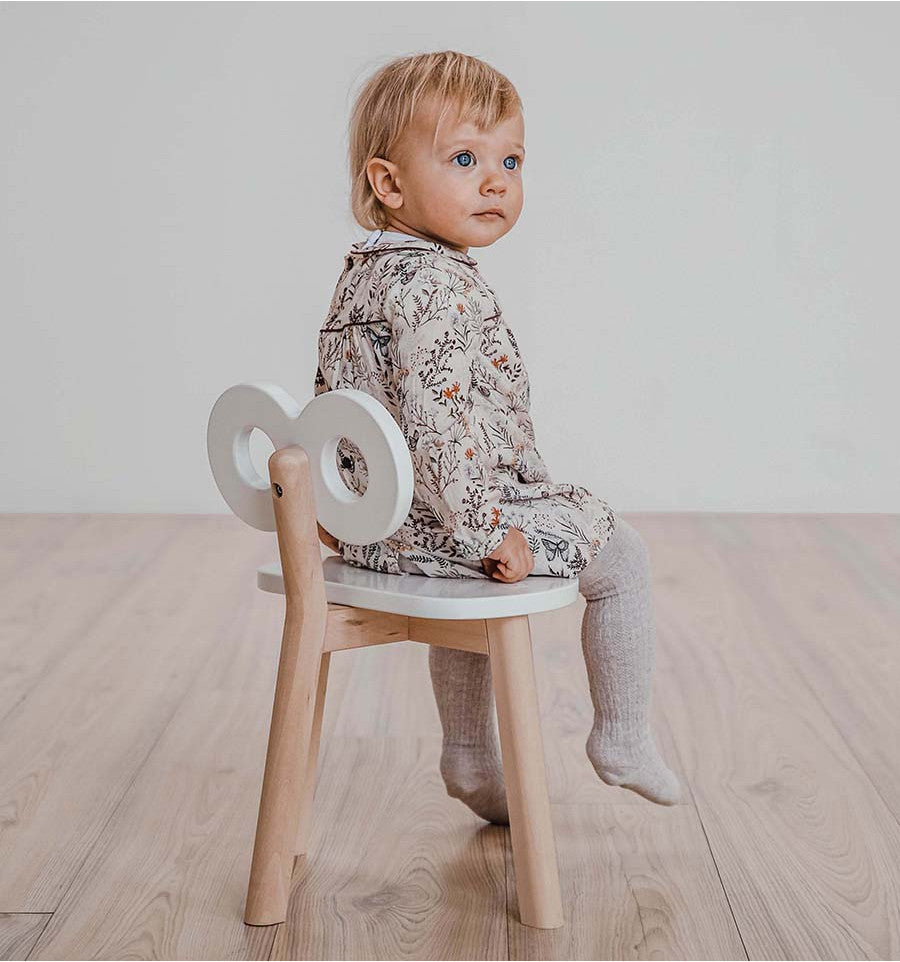 Double-O Wooden Kids' Chair - White