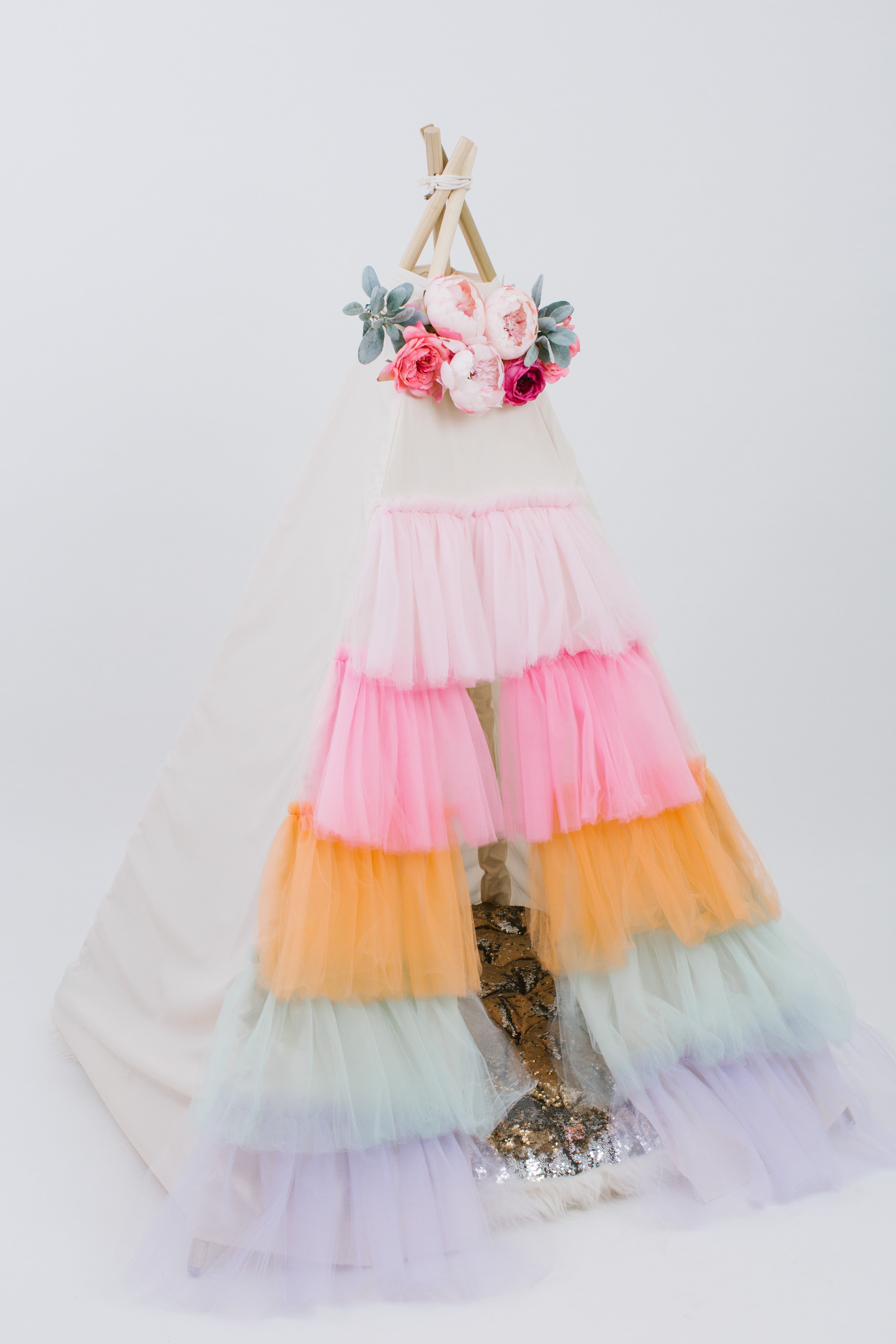 The Rainbow Tulle Play Tent