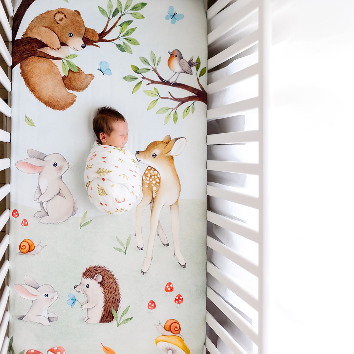 Crib Sheet And Swaddle Bundle - Enchanted Forest
