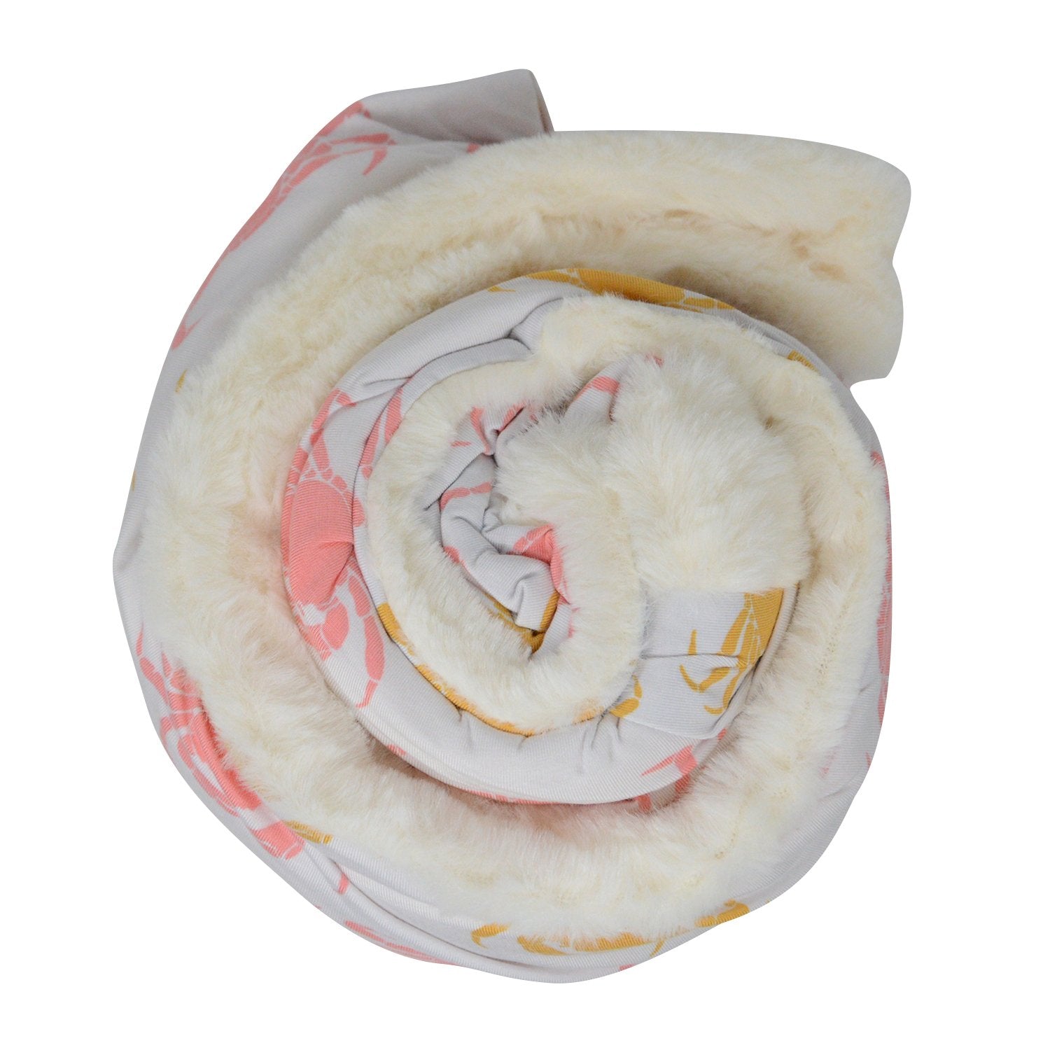 Big Kid Fur Blanket - 60 X 40 - Pink Crabs