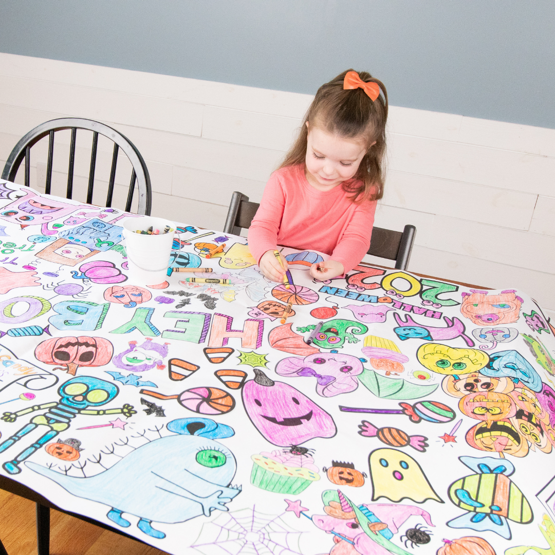 Creative Crayons Workshop Halloween Coloring Table Cover by Creative Crayons Workshop