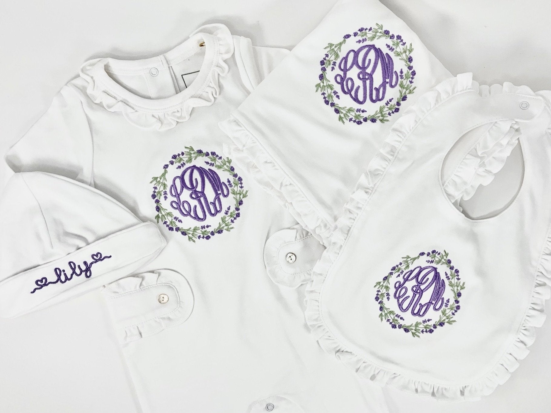 Ruffled Edge Pima Cotton Bib - Light Pink