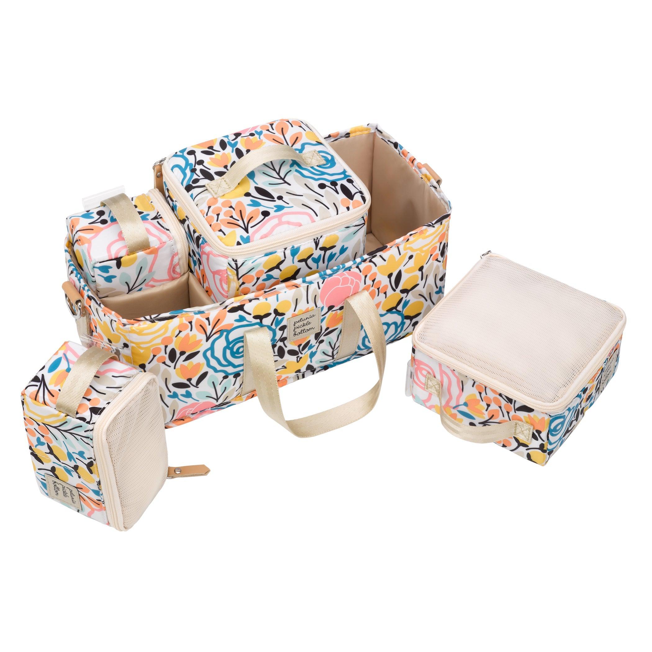 Petunia Pickle Bottom Inter-Mix System Deluxe Kit in Happy Meadow Diaper Caddie