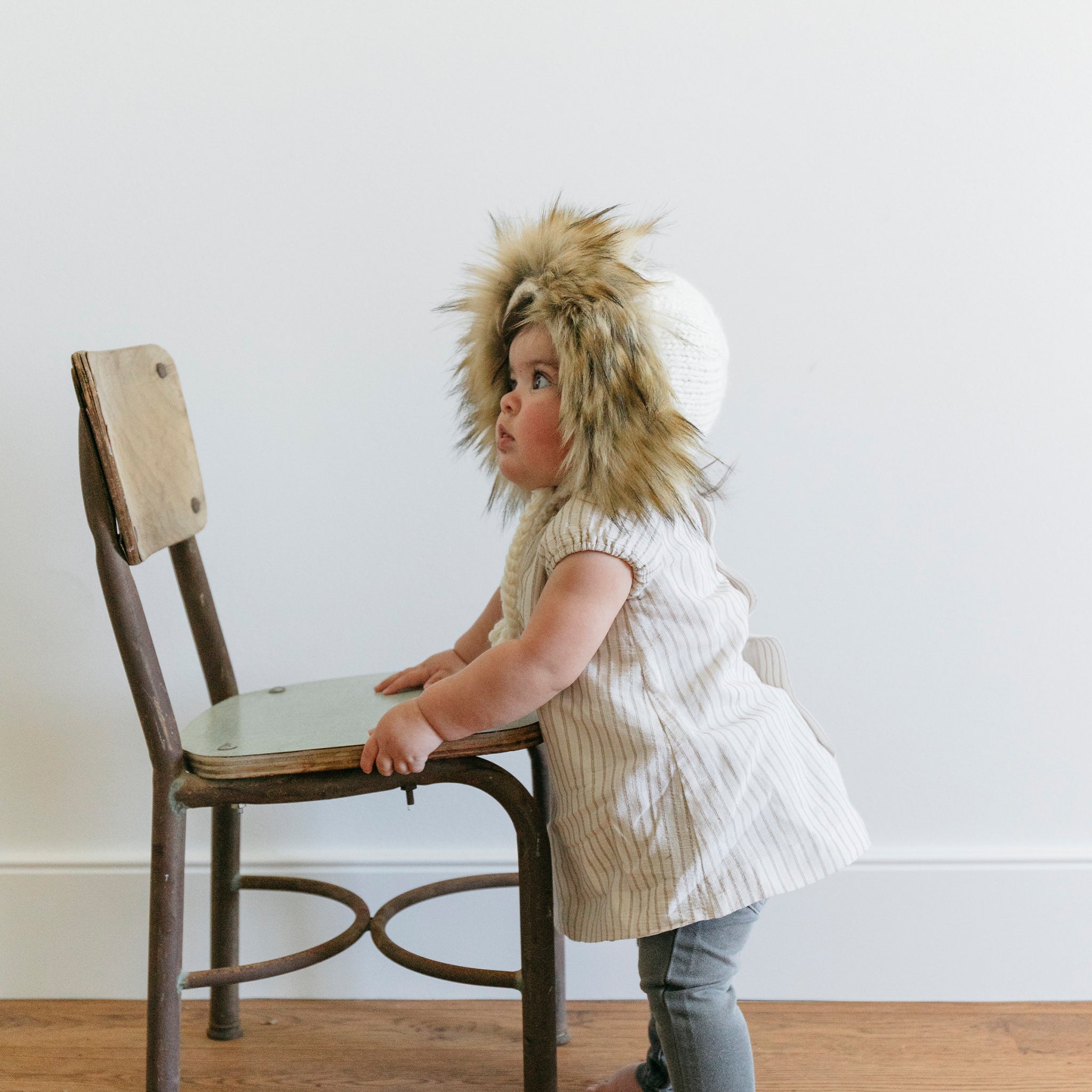 The Blueberry Hill Lennon Lion Bonnet, Cream