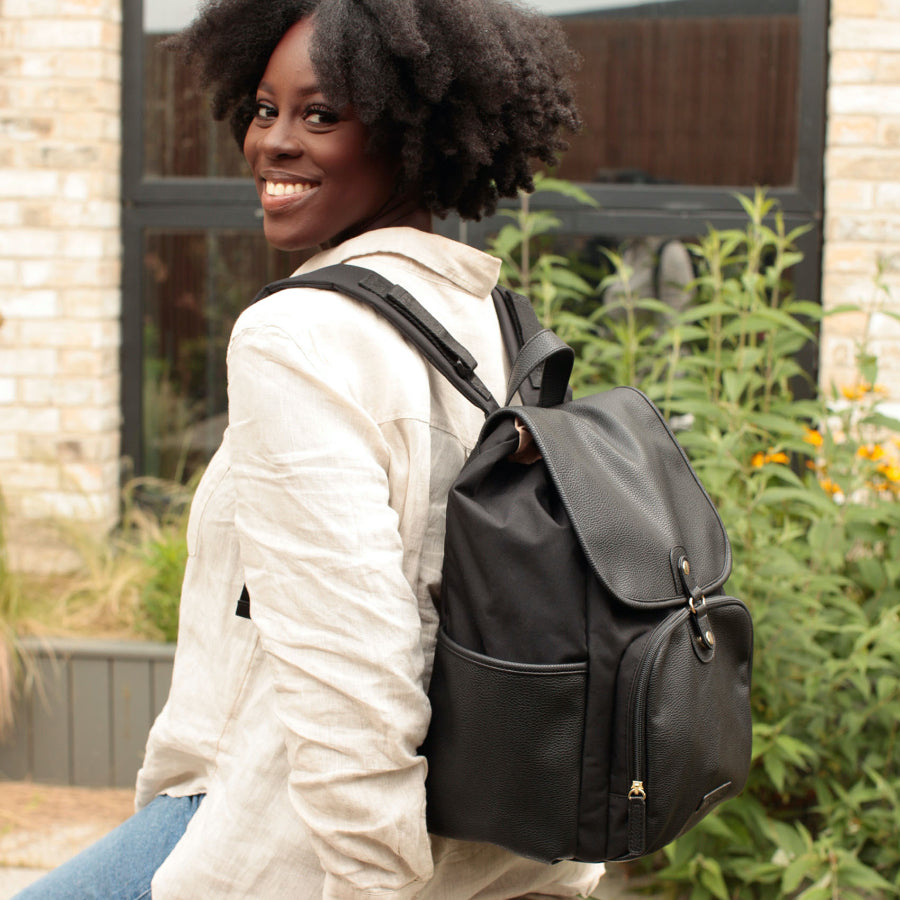 Freddie Vegan Leather Backpack Black
