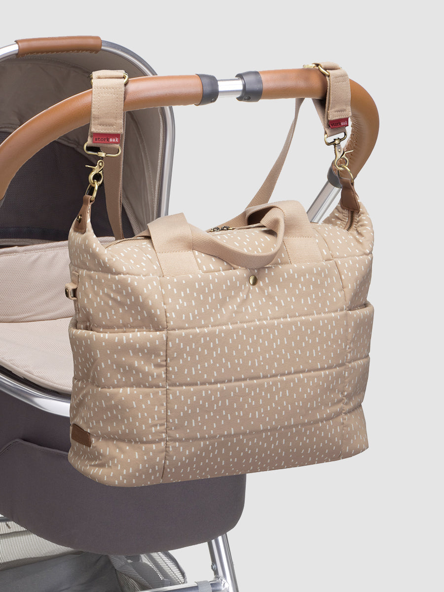 Storksak Organic Tote Seashell Rain Dots Totes