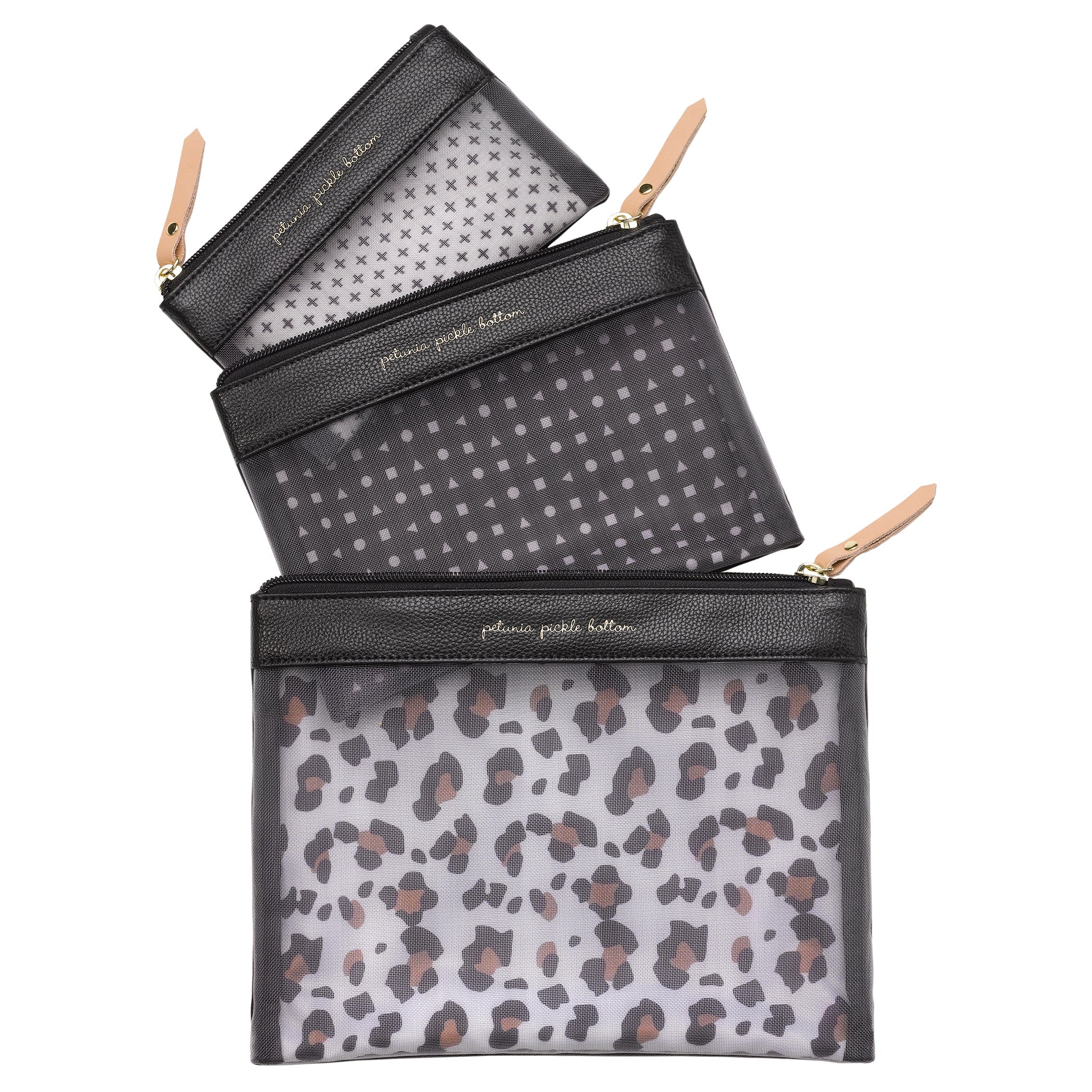 Petunia Pickle Bottom Organizer Trio in Moon Leopard Diaper Organizer