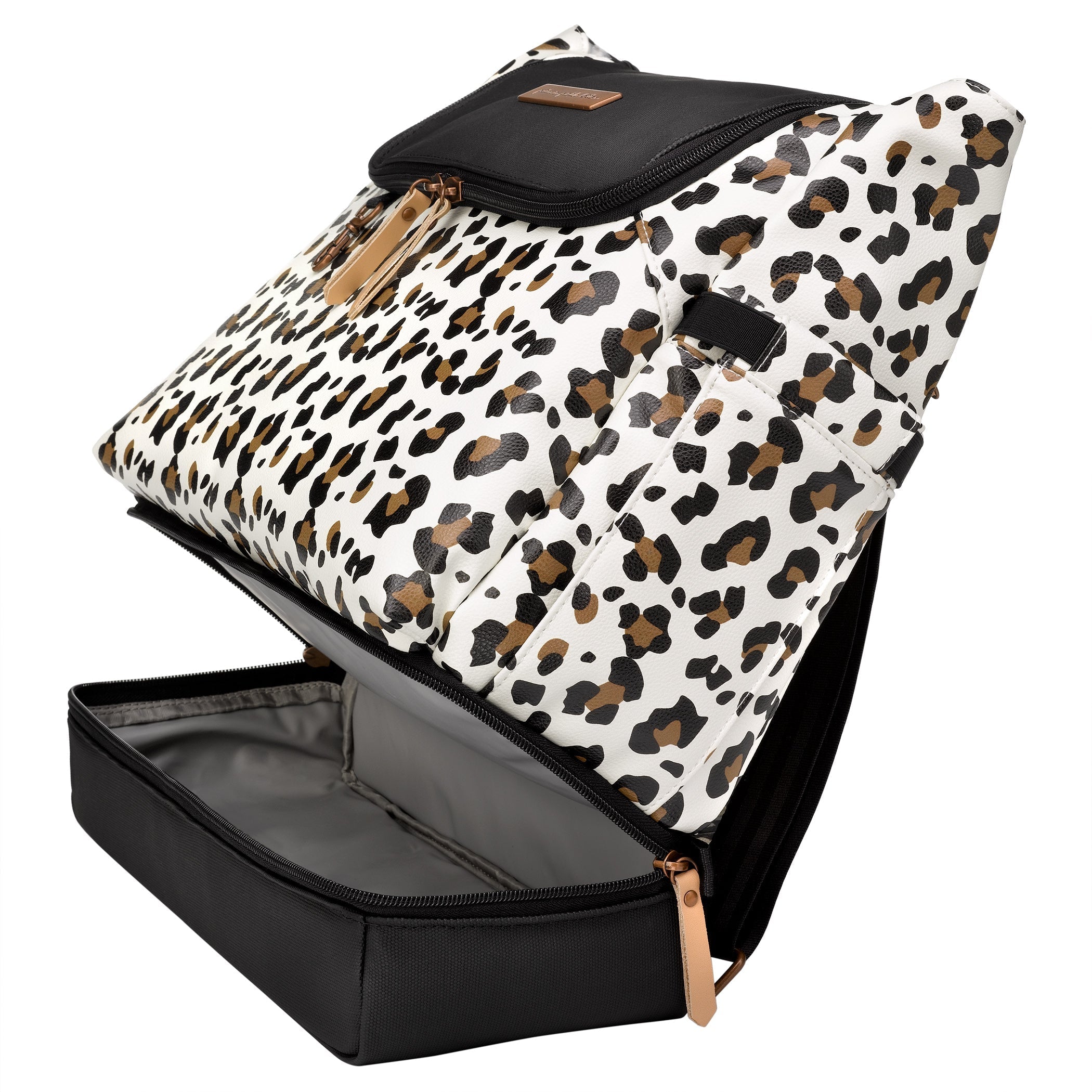 Petunia Pickle Bottom Convertible Tote Diaper Backpack Pivot Pack in Moon Leopard