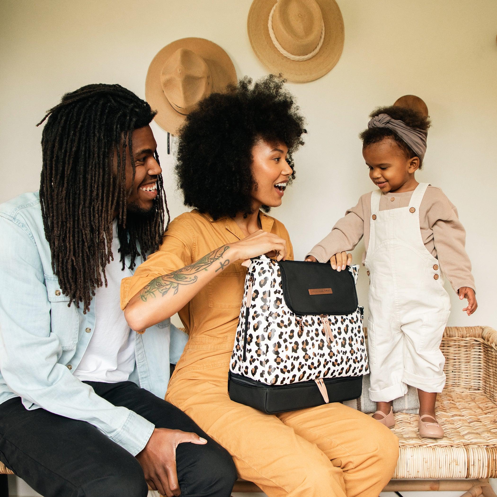 Petunia Pickle Bottom Convertible Tote Diaper Backpack Pivot Pack in Moon Leopard