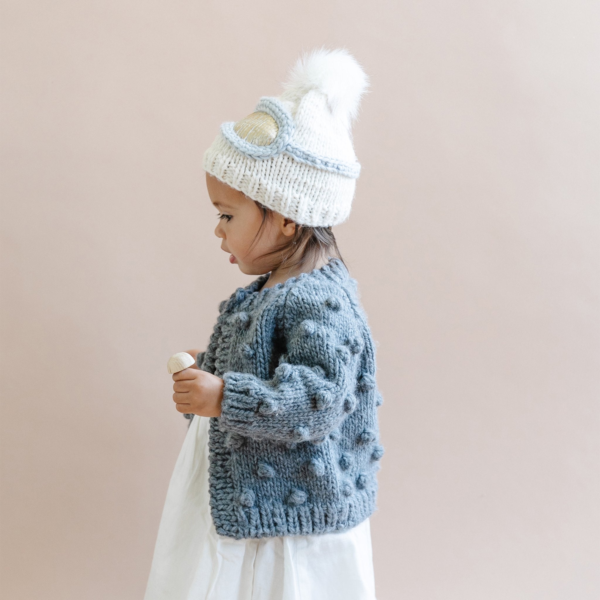 The Blueberry Hill Popcorn Sweater, Zinc