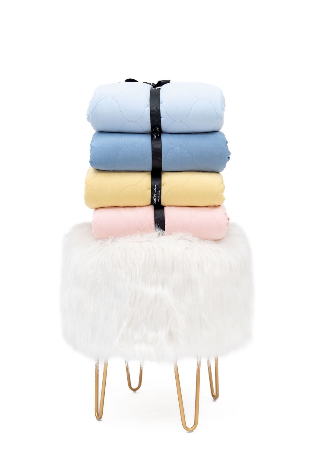 Quilted Blanket - 80 X 60 - Faded Denim