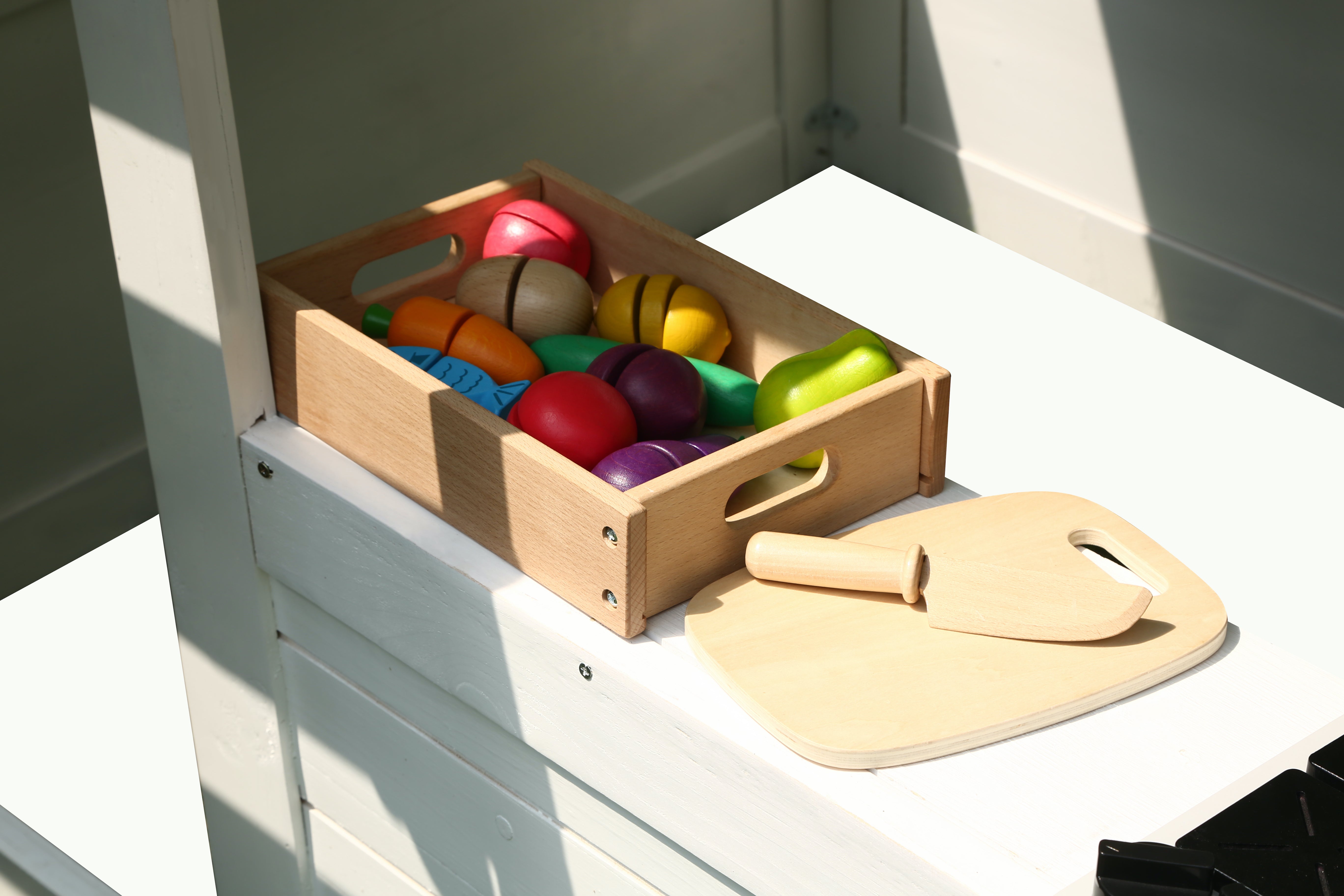 2MamaBees Reign Two Story Modern Farmhouse Black and White Playhouse with Slide and Optional Swings Playhouses