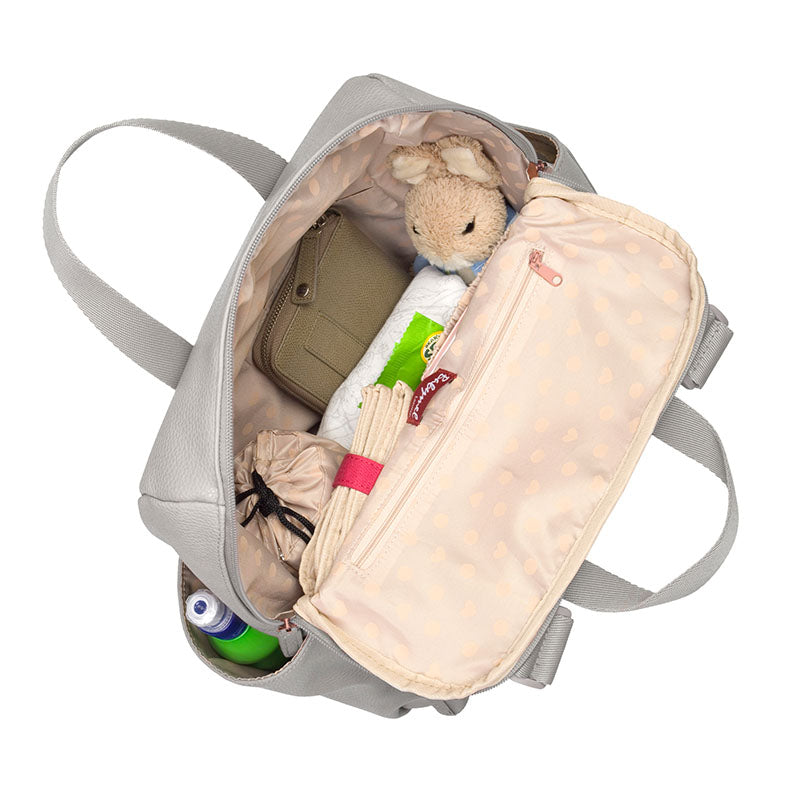 Robyn Vegan Leather Convertible Backpack Pale Grey