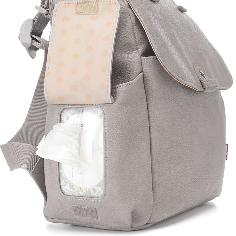 Robyn Vegan Leather Convertible Backpack Pale Grey