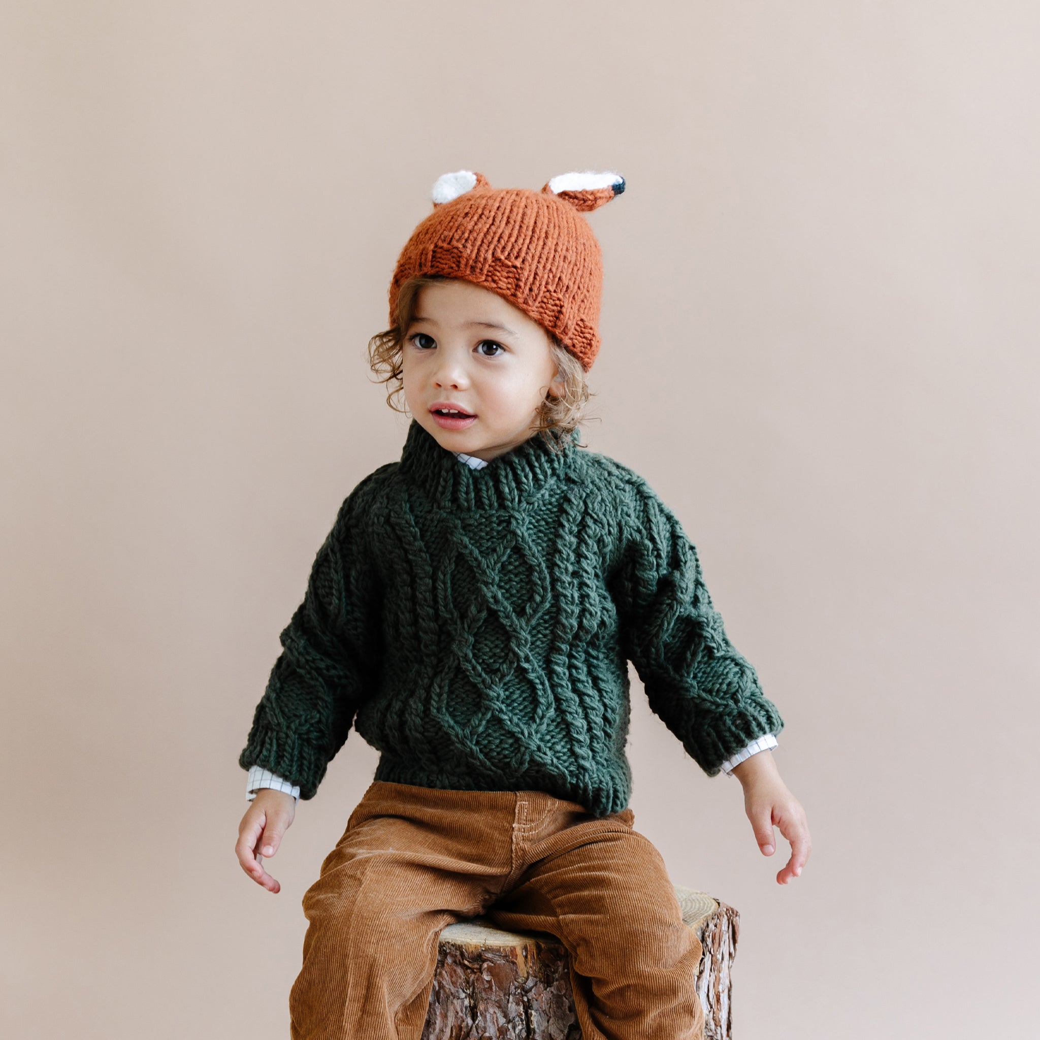 The Blueberry Hill Rusty Fox Knit Hat, Cinnamon