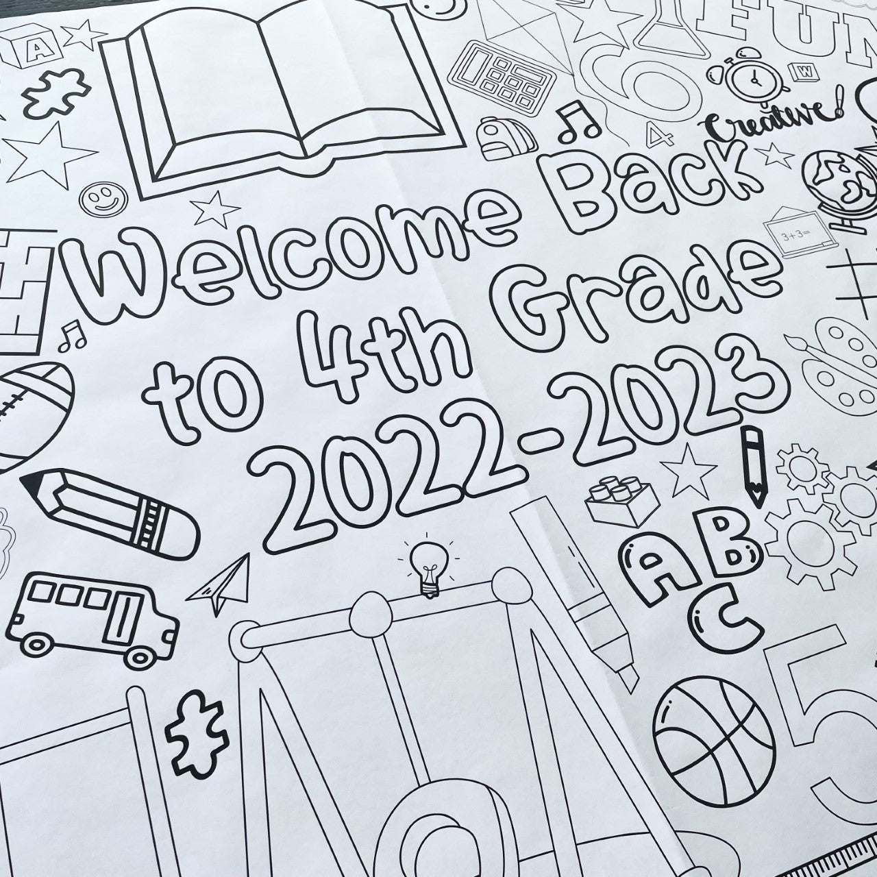 Creative Crayons Workshop Back to School Coloring Table Cover by Creative Crayons Workshop