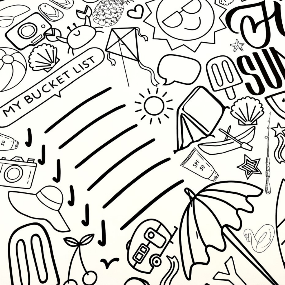 Creative Crayons Workshop Summer Fun Coloring Table Cover by Creative Crayons Workshop