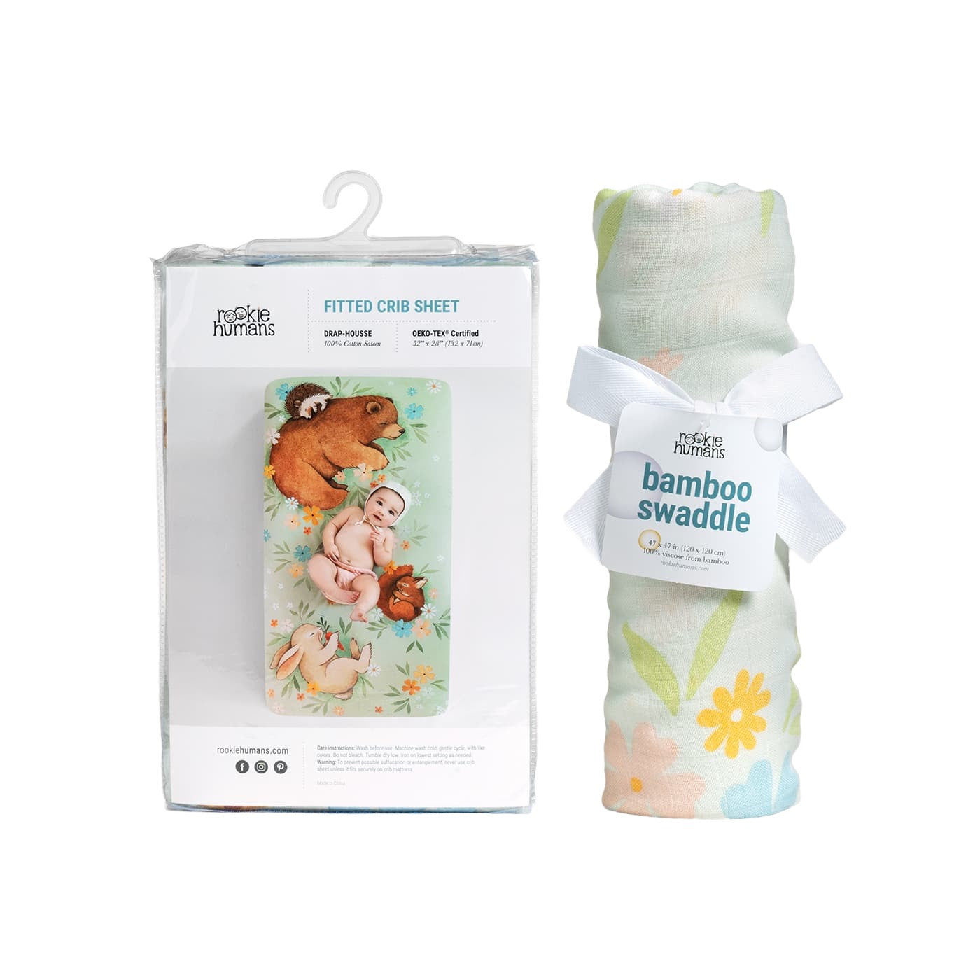 Crib Sheet And Swaddle Bundle - Enchanted Meadow