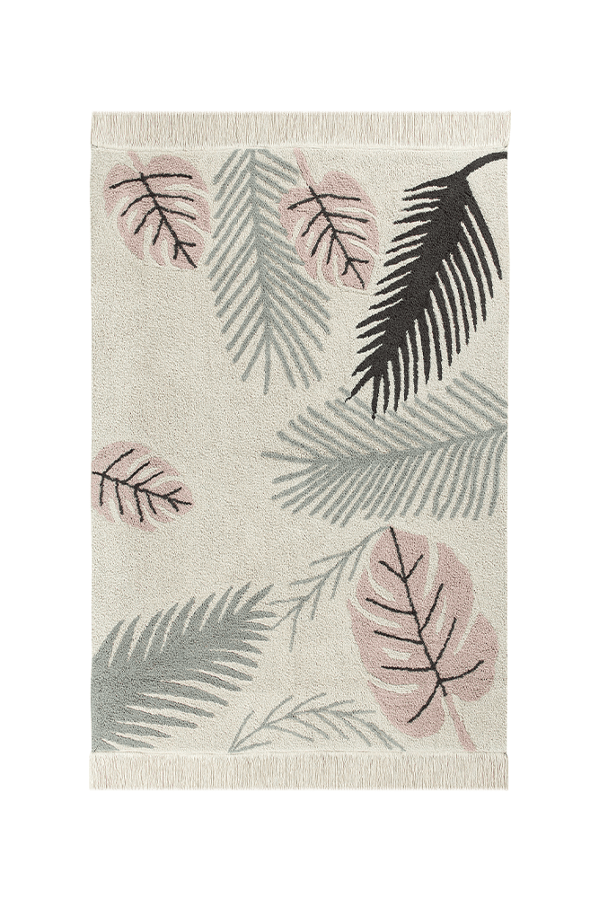 Washable Rug Tropical Pink - Plants