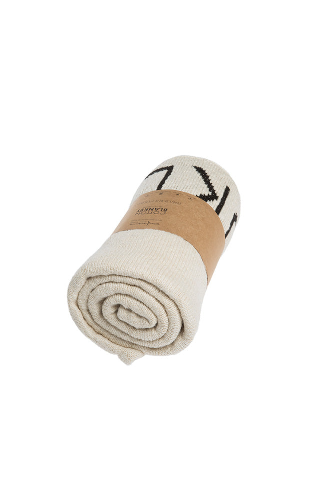 Knitted Blanket Abc Natural - Black