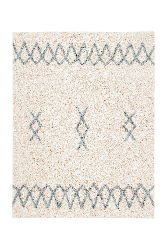 Washable Rug Atlas Natural - Vintage Blue - Bereber Style