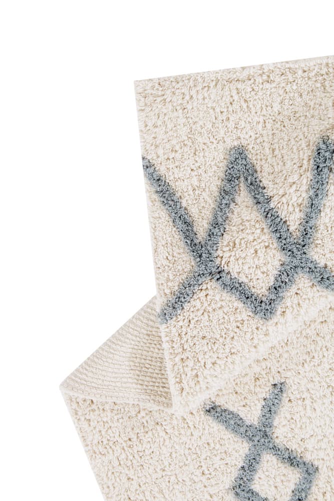 Washable Rug Atlas Natural - Vintage Blue - Bereber Style