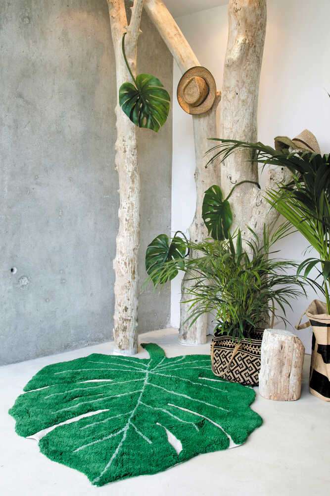 Washable Rug Monstera Leaf - Plants