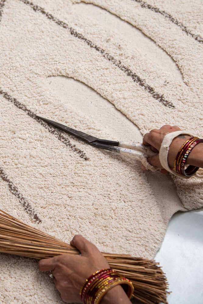 Washable Rug Monstera Natural - Re Edition + Plants