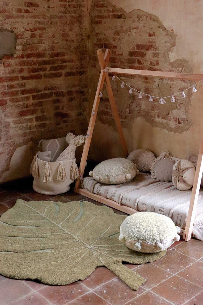 Washable Rug Monstera Olive - Re Edition + Plants