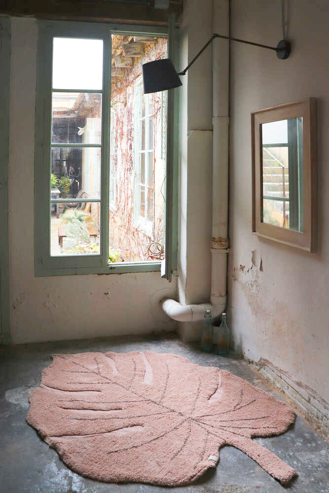 Washable Rug Monstera Vintage Nude - Re Edition + Plants