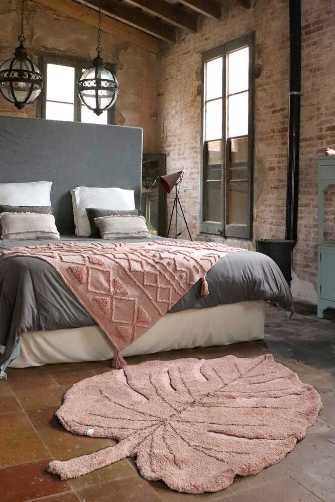 Washable Rug Monstera Vintage Nude - Re Edition + Plants