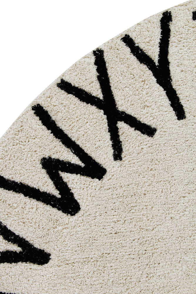 Washable Rug Abc Natural - Black - ABC