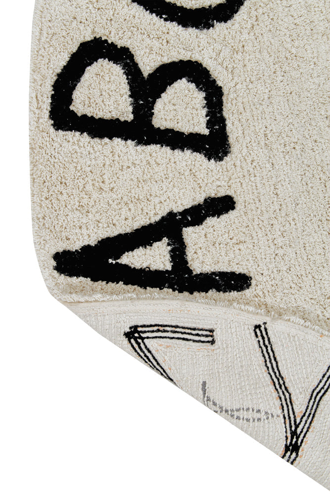 Washable Rug Abc Natural - Black - ABC