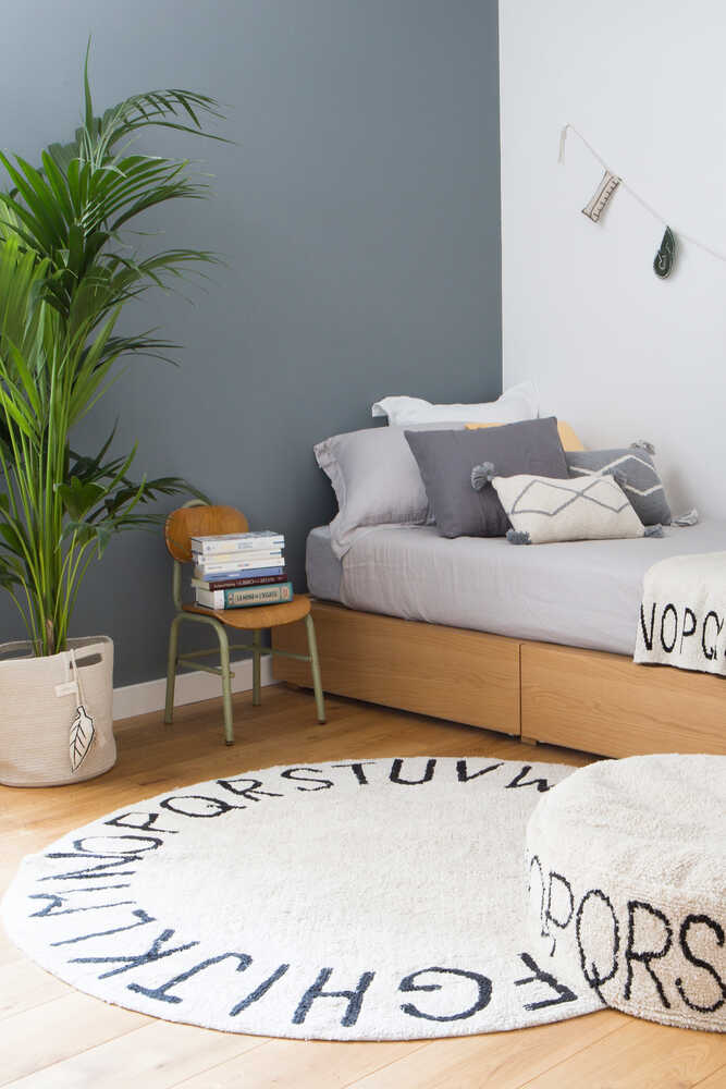 Washable Rug Abc Natural - Black - ABC