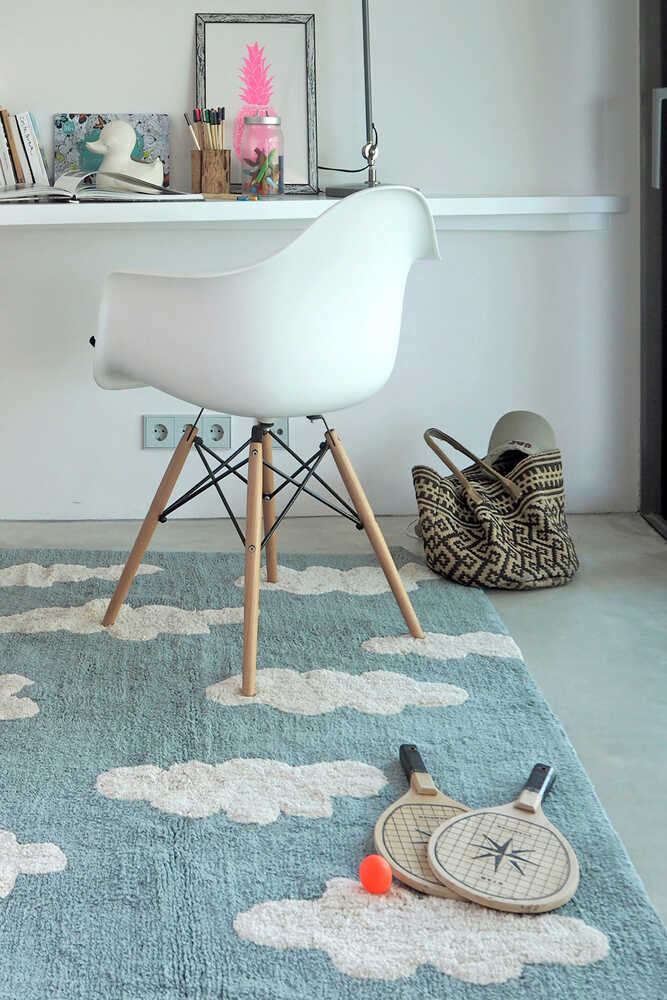 Washable Rug Clouds Vintage Blue - Clouds