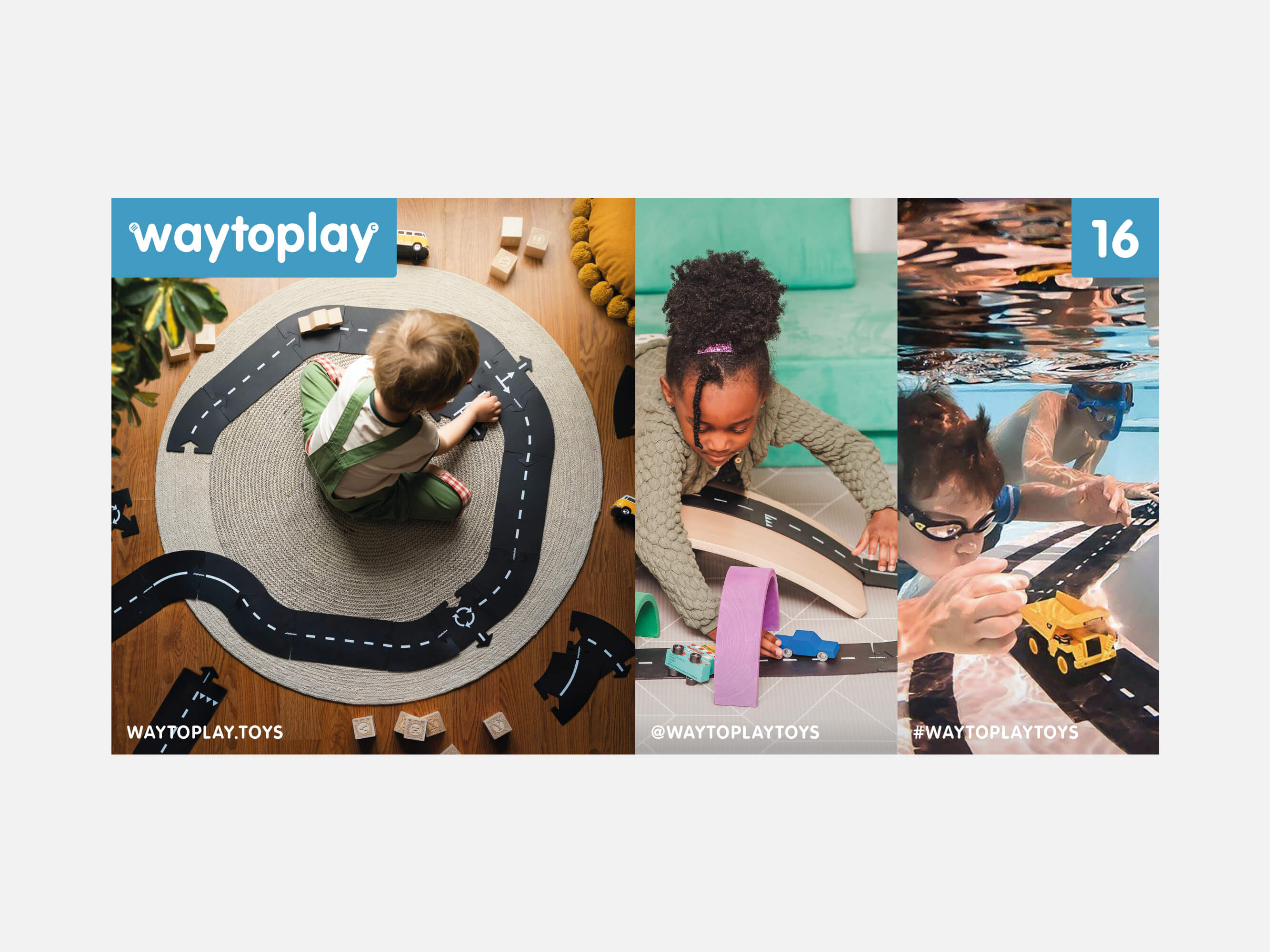 Waytoplay Toys Expressway Race Track - 16 pcs Play Vehicles Tracks