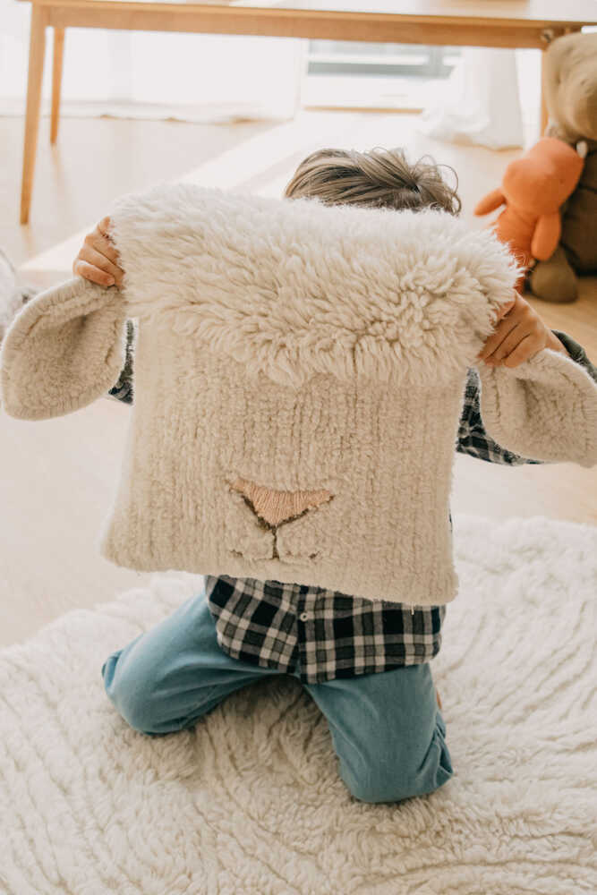 Woolable Cushion Pink Nose Sheep