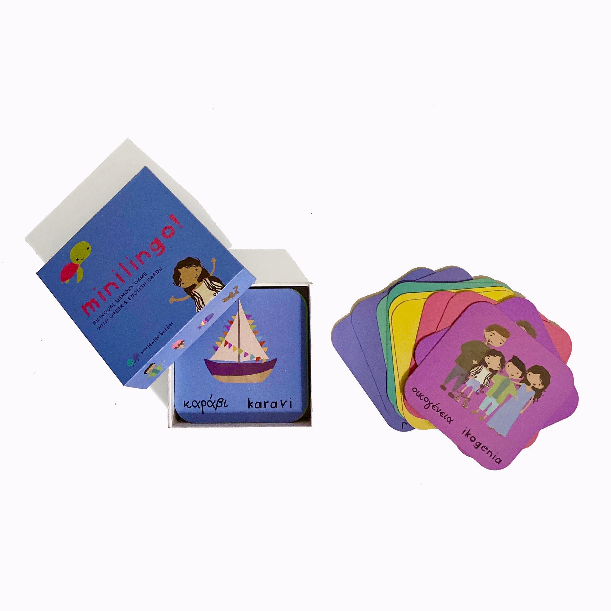 Worldwide Buddies Minilingo, English/Greek Flashcards Flashcards