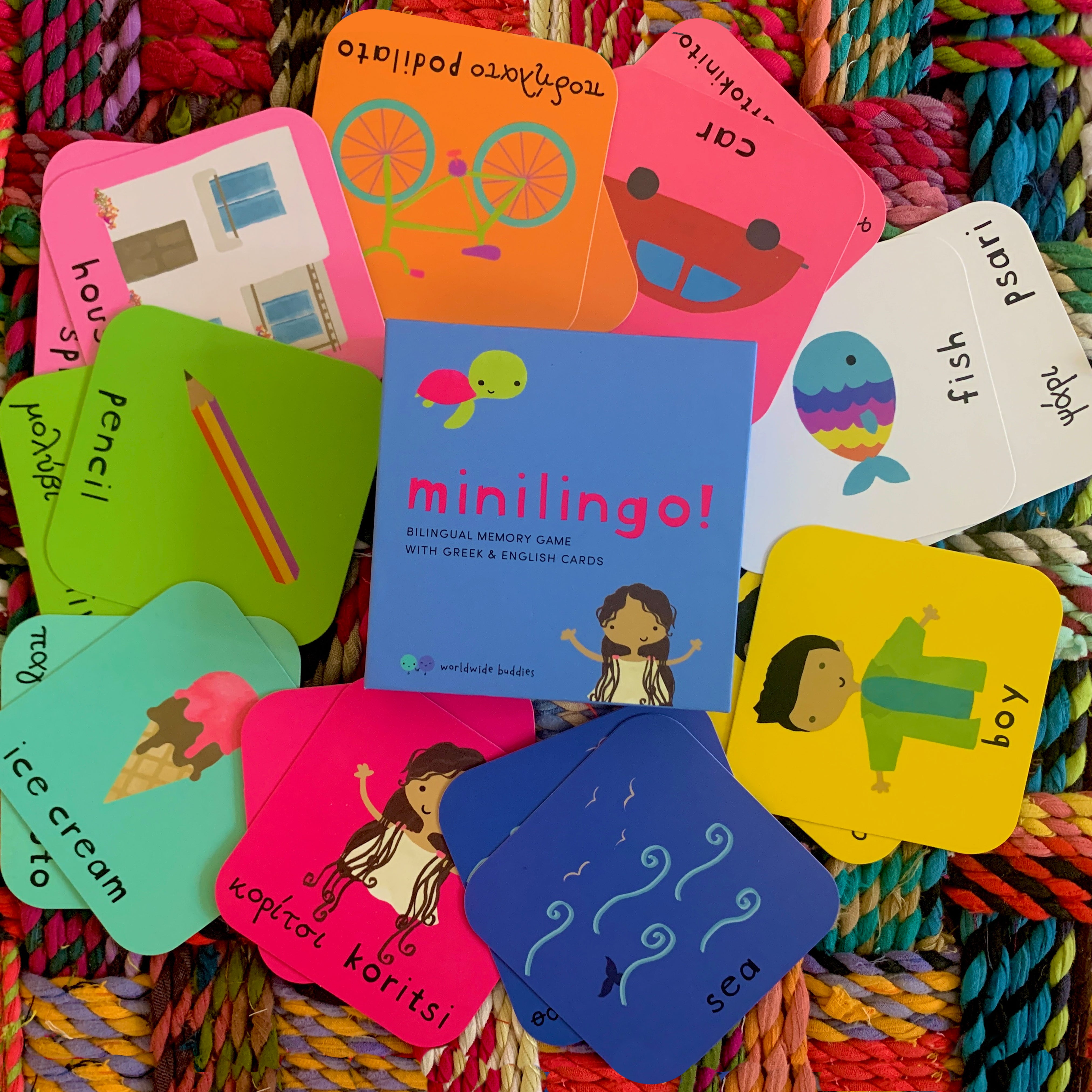 Worldwide Buddies Minilingo, English/Greek Flashcards Flashcards