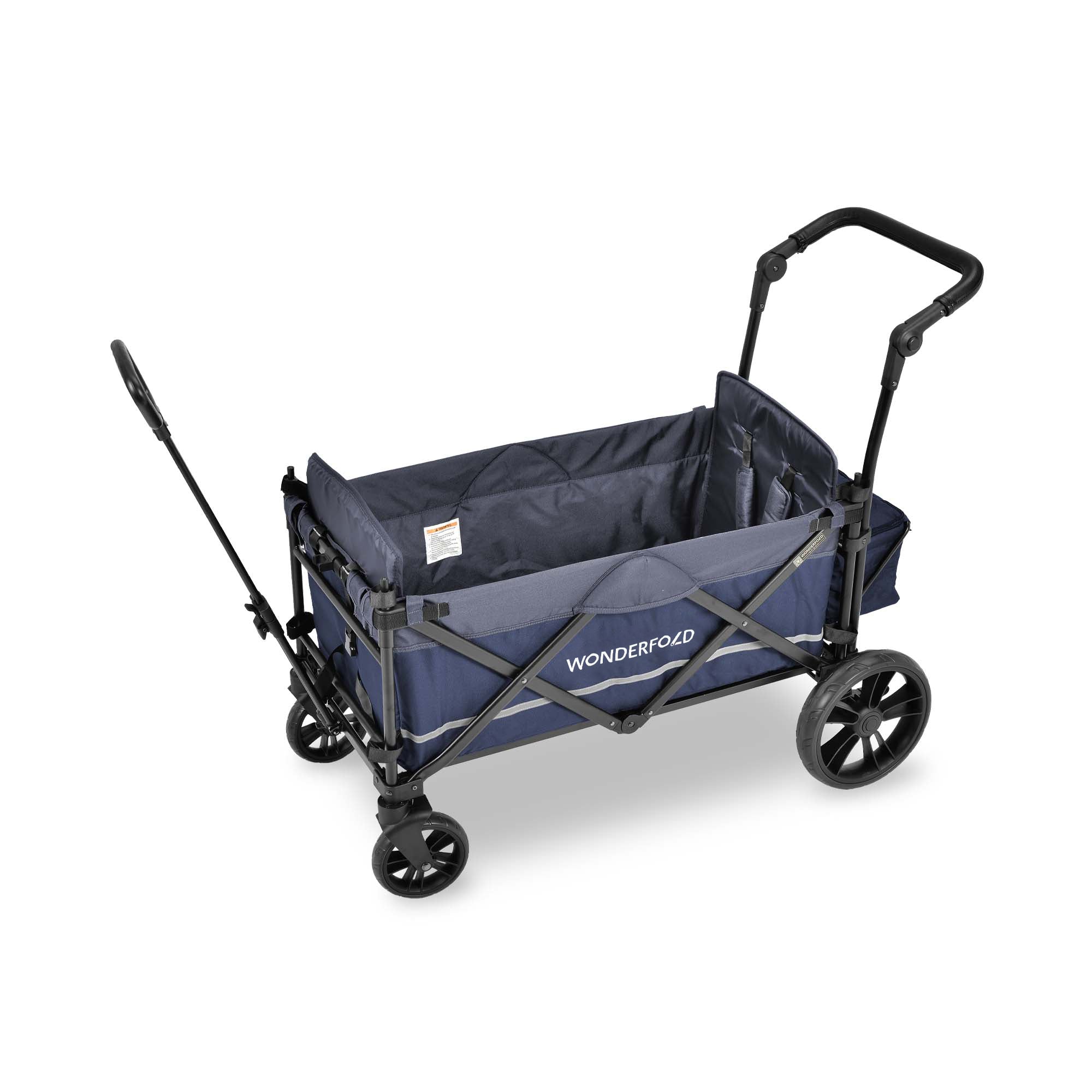 X2M Push + Pull Double Stroller Wagon w Magnetic Seatbelt Harness