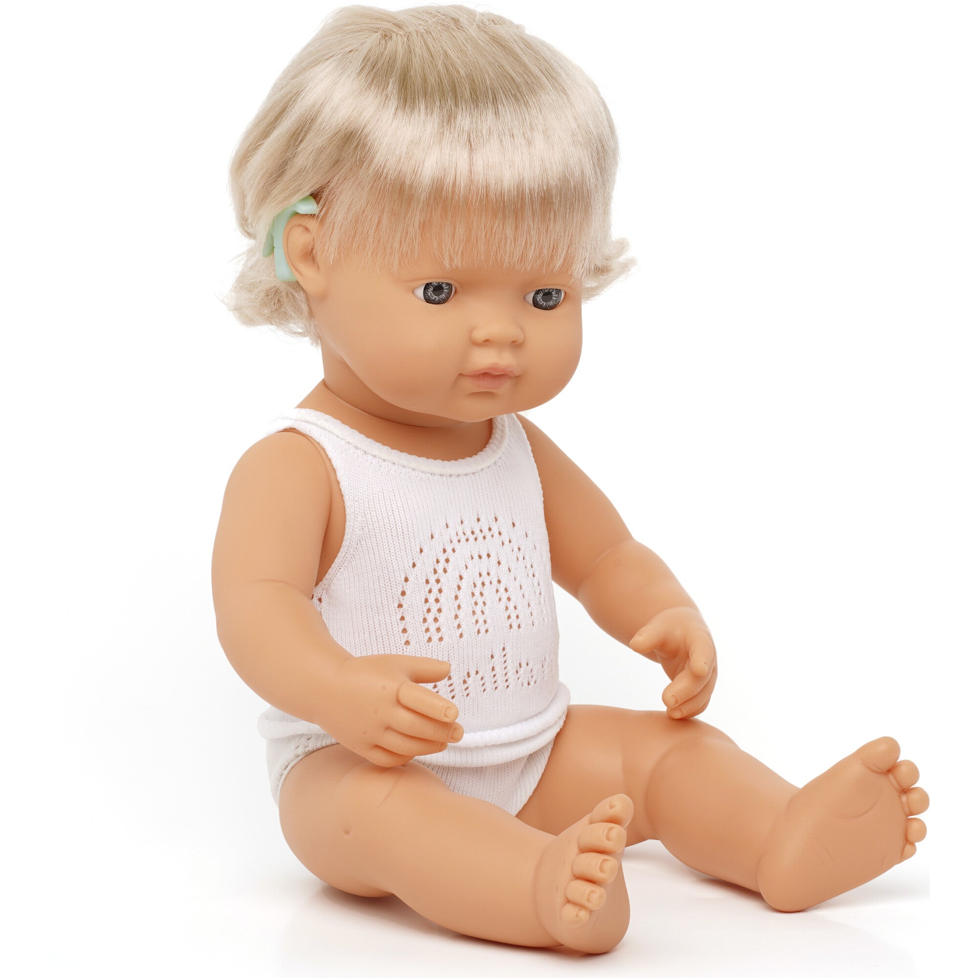 Miniland Baby Doll Caucasian Girl with Cochlear Implant 15" Dolls