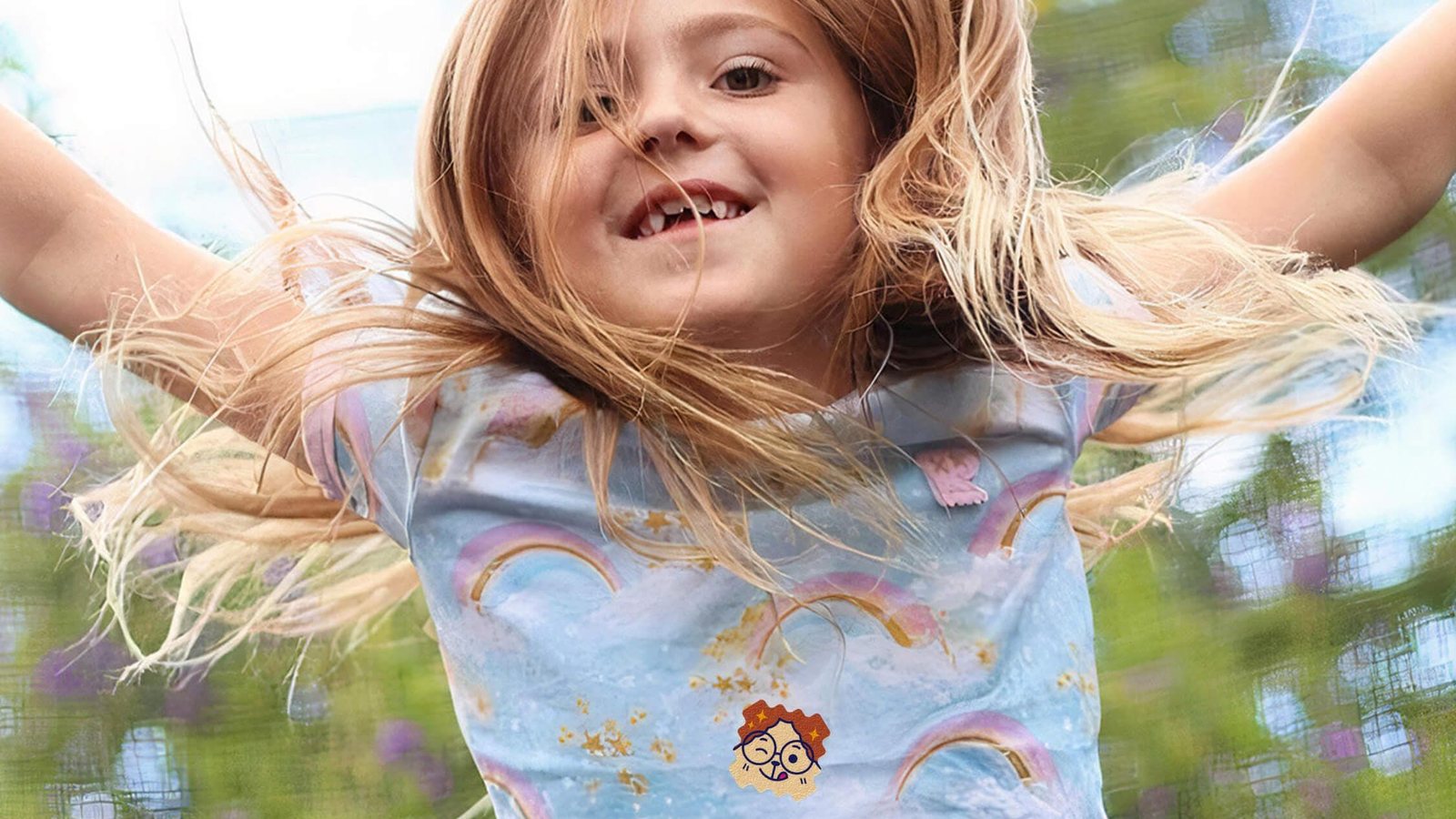 Sheet of NATPAT BuzzPatch cartoon-face mosquito repellent stickers with product pouch