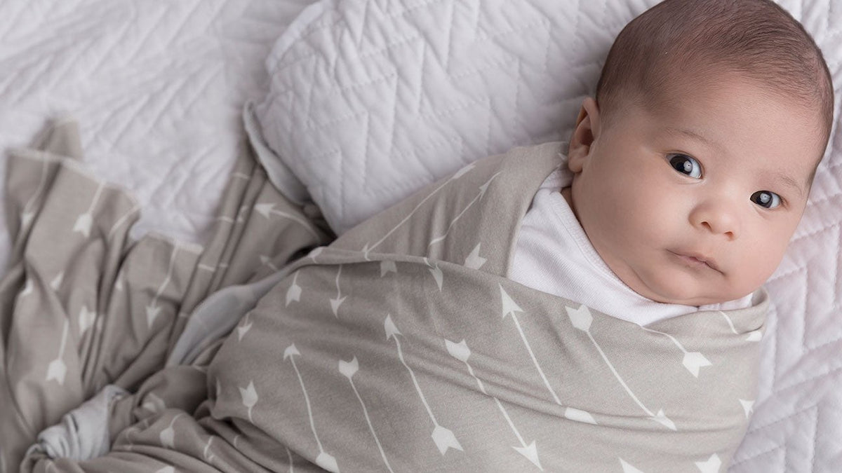 Awake baby in a crib