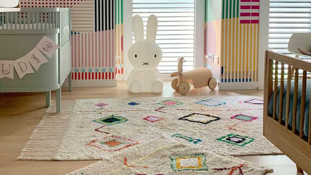 Washable kids rug in a playroom