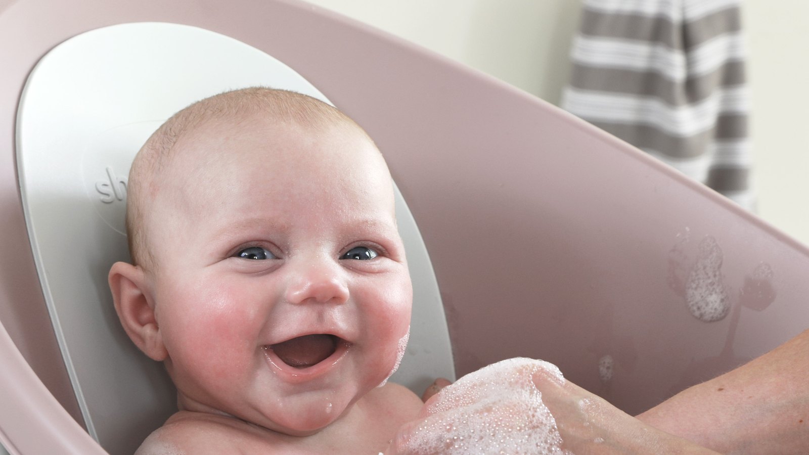 Baby enjoying bath time
