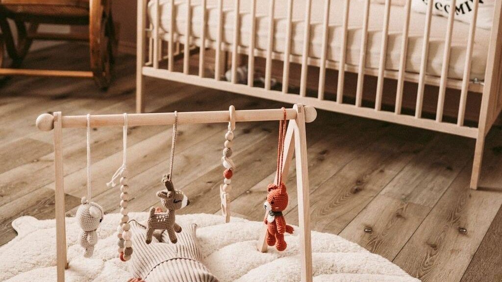 Baby in a simple nursery