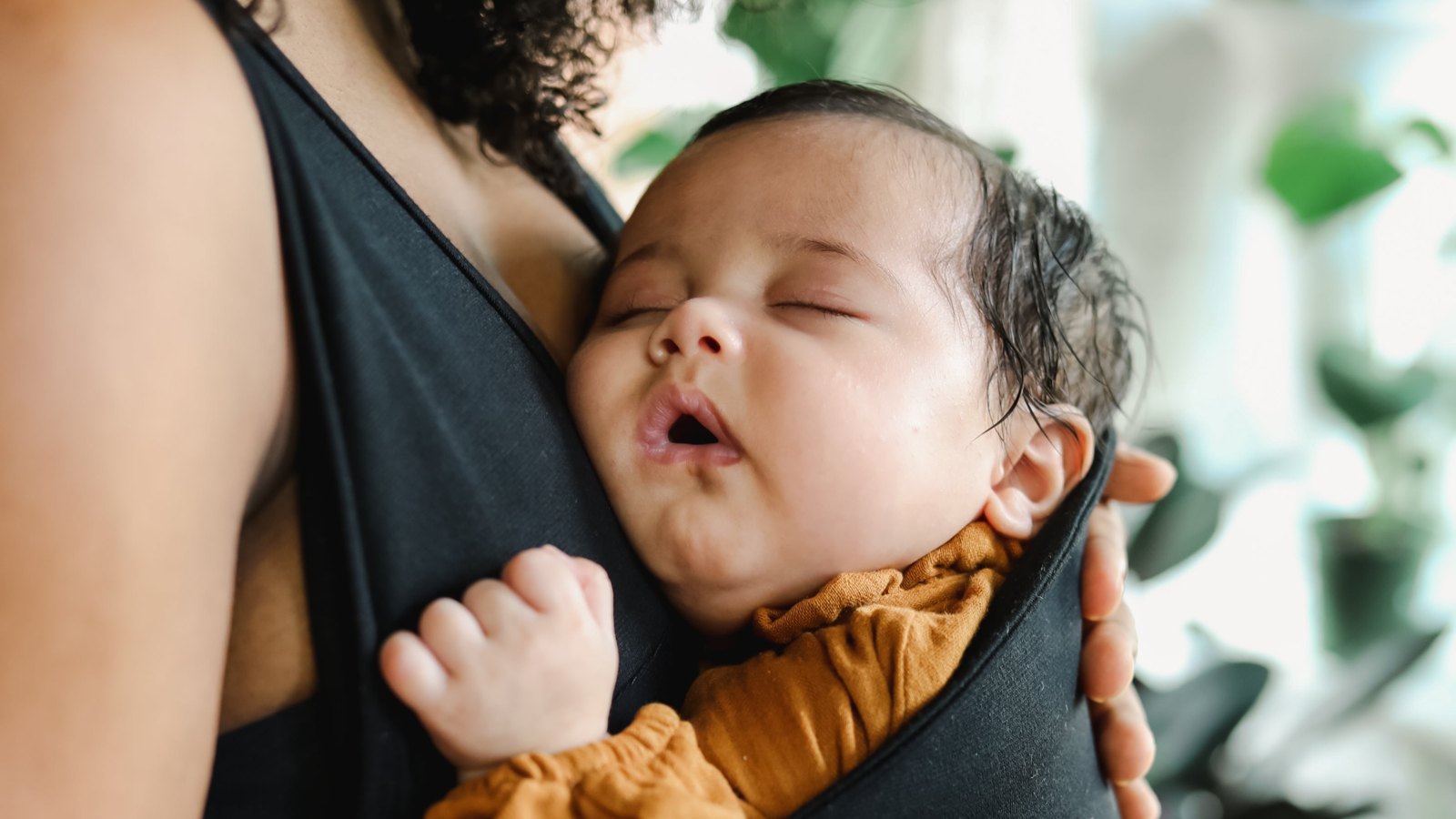 New parent with baby